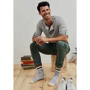 Goldtoe Socks 4 Pair Men's Shoe Size 6-12.5 Casual Traveler Crew NWT Grey Blue